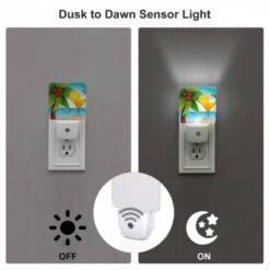 Night Light, A Cocktail Is Served On A Beach With Palm Trees And A Lemon In The Background. -Cute Night Light Shop 4673c0f9439331d96340716d26067b4b5df42781