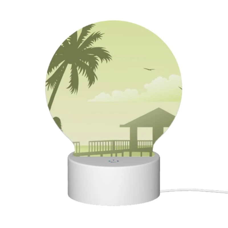 Round Acrylic Night Light, A woman stands on a pier Round Acrylic Night Light, A Woman Stands On A Pier -Cute Night Light Shop 4678c7a88467bd7566cad7c54ddb4a313a6e5e1b