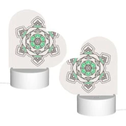 Love Acrylic Night Light, A Green And White Circle With A Star In The Middle. -Cute Night Light Shop 479571d4d706ccc15e8b1b331ee41d11ef224002