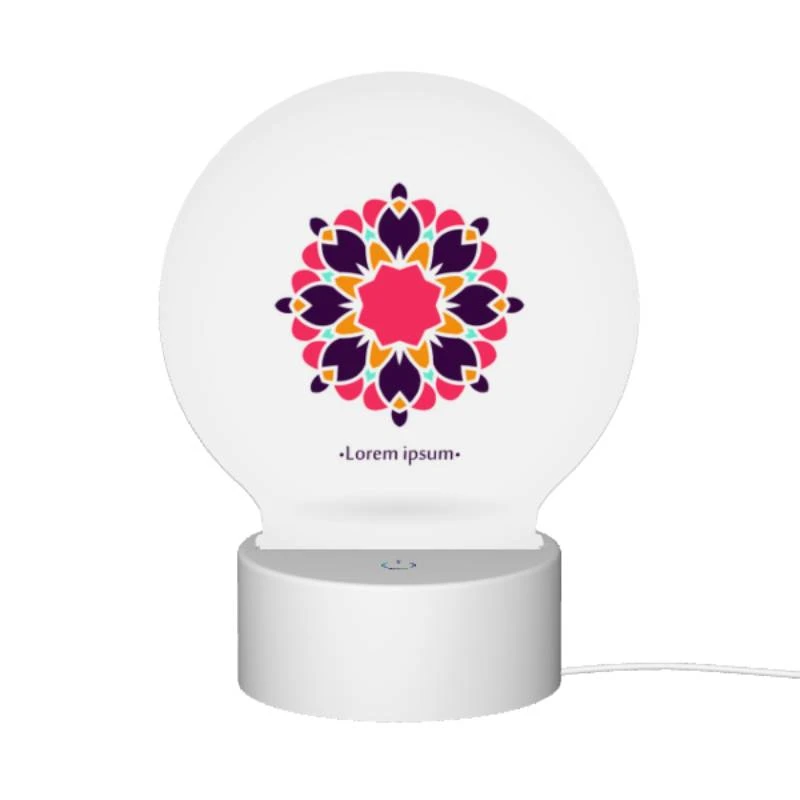 Round Acrylic Night Light, A colorful flower with a pink center and purple petals. Round Acrylic Night Light, A Colorful Flower With A Pink Center And Purple Petals. -Cute Night Light Shop 4813d71d3f1f040321eda4bb85d4728021dc651c