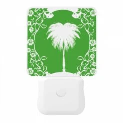 Night Light, A Green And White Picture Of A Palm Tree. -Cute Night Light Shop 48f1bb809e672bd6672b429a54a1c9be5c1a7ece