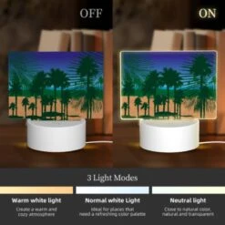 Rectangular Acrylic Night Light, A Beach Scene With Palm Trees And A Boat. 4 Rectangular Acrylic Night Light, A Beach Scene With Palm Trees And A Boat. -Cute Night Light Shop 48fb2af2c1e93c6544534ec9e283d0494a124503