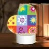 Love Acrylic Night Light, A Colorful Collage Of Flowers In Different Colors. -Cute Night Light Shop 496f6a66505afbfe34e842e2670f734851eb2363
