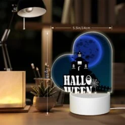 Love Acrylic Night Light, A Spooky Halloween Scene With A Haunted House And A Moon In The Background. -Cute Night Light Shop 498a96f7be3b88b3e32b69a6f4d0bc0b9e140354