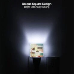 Night Light Set Of 2, A Colorful Beach Scene With Palm Trees And A Sunny Sky. -Cute Night Light Shop 4b14e102bd433c15c0b19e04bee9928555b0e610