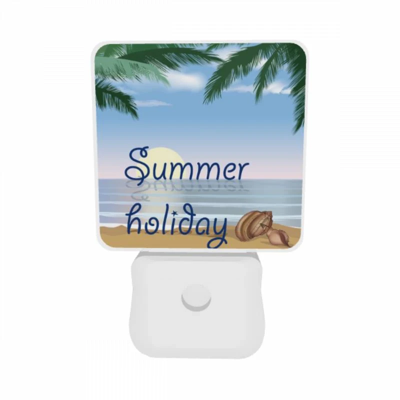 Night Light Set of 2, A beautiful beach scene with a shell and a palm tree. Night Light Set Of 2, A Beautiful Beach Scene With A Shell And A Palm Tree. -Cute Night Light Shop 4b888ddef7bbda1a6f4fe8ca415a0d598384f795