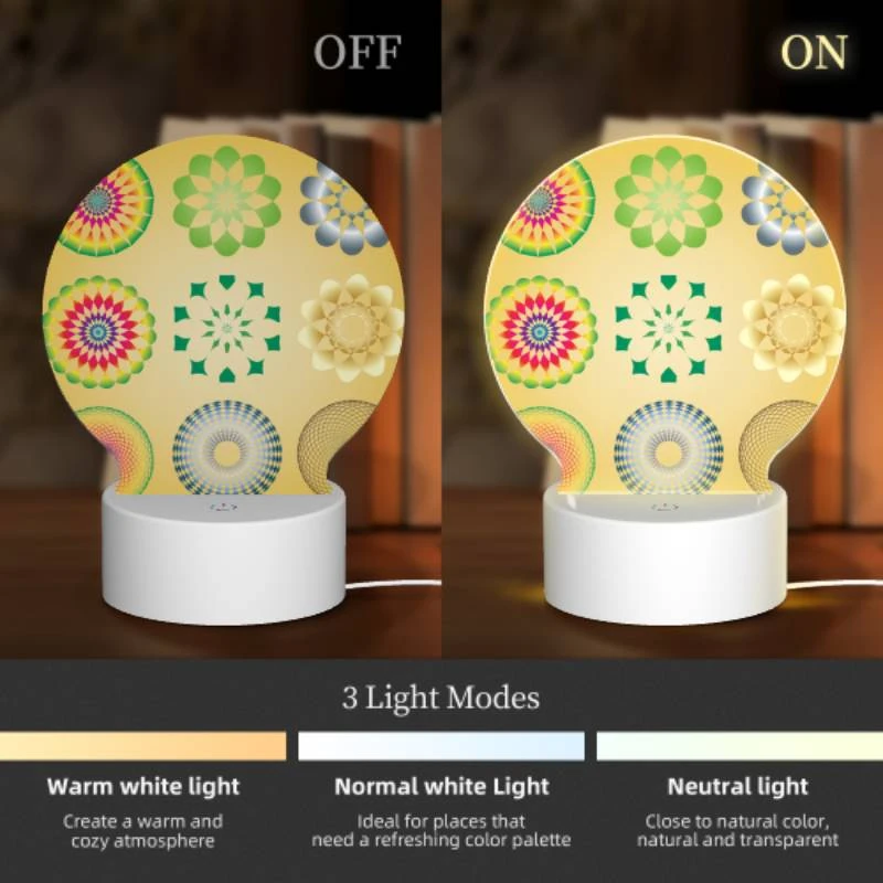 Round Acrylic Night Light, A collection of colorful geometric shapes. Round Acrylic Night Light, A Collection Of Colorful Geometric Shapes. -Cute Night Light Shop 4bc5ac3f1543e141ba3e28496d7ff2ecc38eaba3