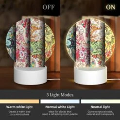 Round Acrylic Night Light, Four Different Colored Designs Of A Tree. -Cute Night Light Shop 4bda8069fb3e177941d1fcd4c96e39c35f4aa3aa