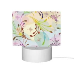 Rectangular Acrylic Night Light, A Colorful Floral Pattern With A Variety Of Colors And Shapes. -Cute Night Light Shop 4c148e580aae86459e39a7aa317a00cae62d7ca3