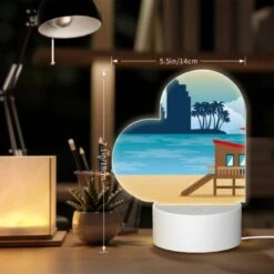 Love Acrylic Night Light, A Beach Scene With A Lifeguard Tower And A Palm Tree. -Cute Night Light Shop 4c2a4d56af42962fcfd41857f9bb10ddcb9bacbd