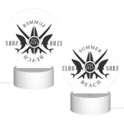 Round Acrylic Night Light, A Logo For The Club Surf Beach. -Cute Night Light Shop 4ccb0adae5e57a1c81db65eefc9f0024948467b8