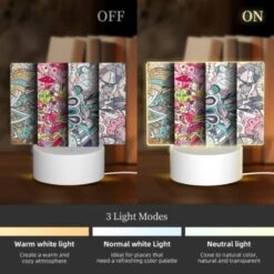 Rectangular Acrylic Night Light, Three Colorful Artworks Are Displayed Side By Side. -Cute Night Light Shop 4d386386da264514f751de9b9140ecda2e01b982