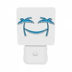 Night Light Set Of 2, A Blue And White Smiley Face With Two Palm Trees On Either Side. -Cute Night Light Shop 4f7ada124ea4df5354579f790e0d7b99e3b1c883