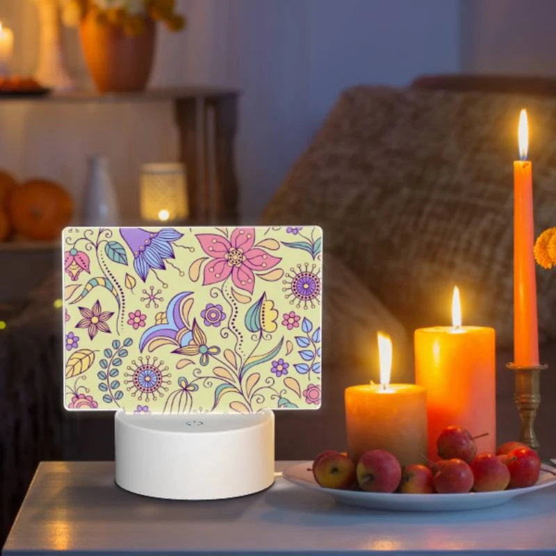 Rectangular Acrylic Night Light, A colorful floral pattern with purple Rectangular Acrylic Night Light, A Colorful Floral Pattern With Purple -Cute Night Light Shop 4fafcbf4006d4435c13dd82478ebd5a2a73b1abf