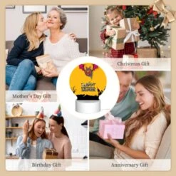 Round Acrylic Night Light, A Halloween Banner With A Bat And A Pumpkin. -Cute Night Light Shop 5048f75156a088965640f0671119b573ca778e72