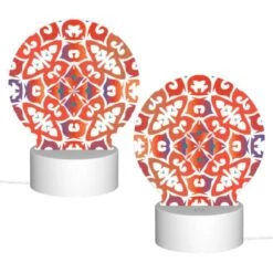 Round Acrylic Night Light, A Colorful And Intricate Design On A Piece Of Fabric. -Cute Night Light Shop 50796c0b5c96a7b0a70224febc51b6f8a4a6359f