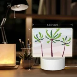 Rectangular Acrylic Night Light, Three Palm Trees Are Standing In The Sand. -Cute Night Light Shop 51c5530201255b4767729c6a7f51ede5d0e0f129