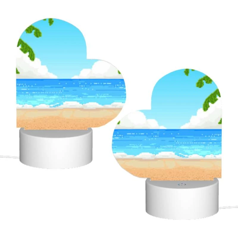 Love Acrylic Night Light, A cartoon beach scene with a blue ocean and palm trees. Love Acrylic Night Light, A Cartoon Beach Scene With A Blue Ocean And Palm Trees. -Cute Night Light Shop 530066e14b4aaf6d6977102191a64529f88ae6da