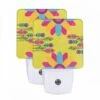 Night Light Set Of 2, A Colorful Flower With A Purple Center And Yellow Petals. -Cute Night Light Shop 533f256eedbb7ac02ef42fc575855b9c2d6b6a3f