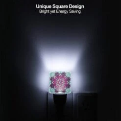 Night Light Set Of 2, A Colorful Flower Design With Pink And Purple Hues. -Cute Night Light Shop 5344159c524950a06bdbf6df2584b91fca142ecc