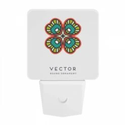 Night Light, A Round Ornament With A Green And Yellow Design. -Cute Night Light Shop 5396984c76ebb56409759a422aeaa759ea077f77