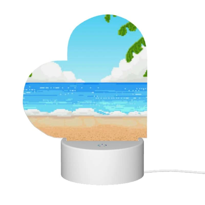 Love Acrylic Night Light, A cartoon beach scene with a blue ocean and palm trees. Love Acrylic Night Light, A Cartoon Beach Scene With A Blue Ocean And Palm Trees. -Cute Night Light Shop 547e72b3c2b526479bb11a8a0e39baaa393870ad