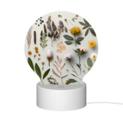 Round Acrylic Night Light, A Collection Of Flowers And Plants Are Displayed On A Table. 11 Round Acrylic Night Light, A Collection Of Flowers And Plants Are Displayed On A Table. -Cute Night Light Shop 54eea4c0916449776fa39d6d7d5f119c54e7c91a