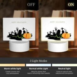 Rectangular Acrylic Night Light, A Halloween Poster With A Pumpkin And A Cross. -Cute Night Light Shop 5586713217807381f386b716f0de9ae5fda67a50