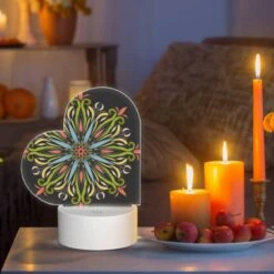 Love Acrylic Night Light, A Colorful Flower With Green -Cute Night Light Shop 56a7b608ddb076c6dcb6368c3026ae29fc153b15