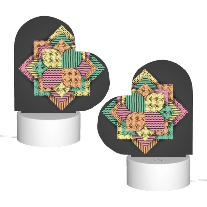 Love Acrylic Night Light, A colorful geometric pattern is displayed on a black background. Love Acrylic Night Light, A Colorful Geometric Pattern Is Displayed On A Black Background. -Cute Night Light Shop 577c5a8346473e10be7be18a8d00e34c5b3533f9