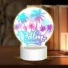 Round Acrylic Night Light, A Colorful Logo For Palm Beach.
