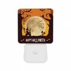 Night Light Set Of 2, A Spooky Halloween Scene With A Full Moon And Bats. -Cute Night Light Shop 59107365a4df0d4d19af4aa9ac913ca84ba3f629