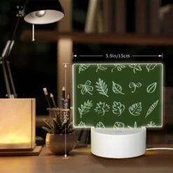 Rectangular Acrylic Night Light, A Collection Of Leaves In Various Shapes And Sizes. -Cute Night Light Shop 59e3f4ec3f30515343f15db3f419fa5d089c37b8