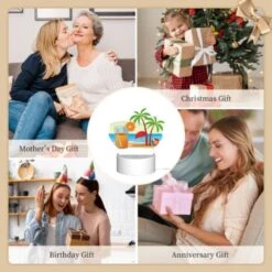 Round Acrylic Night Light, A Glass Of Orange Juice And An Orange Are Placed On A Beach -Cute Night Light Shop 5bd018513b1613460b8a13f0bd1c6472fdfd4b43