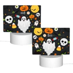 Rectangular Acrylic Night Light, A Cartoon Of A Ghost With A Banner That Says "boo". -Cute Night Light Shop 5c23da03d8c62a9610baa5e1dca18843f5b35fd7