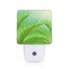 Night Light, A Green Palm Tree With A Yellowish Tint.