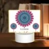 Rectangular Acrylic Night Light, A Colorful Flower With A Purple Background.