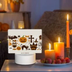 Rectangular Acrylic Night Light, A Collection Of Halloween Symbols And Decorations. -Cute Night Light Shop 5cc84f3897d83ffa82bf04b1420a5fb09a52ef37