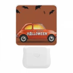 Night Light, A Small Orange Car With A Happy Halloween Sign On The Side. -Cute Night Light Shop 5cd25f86b488f15da26909decfee3ef07e4953d6