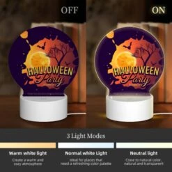 Round Acrylic Night Light, A Poster Advertising A Halloween Party. 4 Round Acrylic Night Light, A Poster Advertising A Halloween Party. -Cute Night Light Shop 5cf84b275cbd468f7546fe4a6b0bde7b0b6b873b