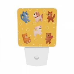 Night Light Set Of 2, A Group Of Six Teddy Bears Are Arranged On A Yellow Background. -Cute Night Light Shop 5d0d65ef571e1bb2dd962d85c556c1a95a440801