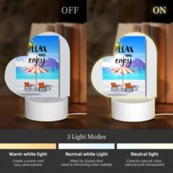 Love Acrylic Night Light, A Colorful Beach Scene With A Sun Umbrella And Two Chairs. 4 Love Acrylic Night Light, A Colorful Beach Scene With A Sun Umbrella And Two Chairs. -Cute Night Light Shop 5d1bd61733ef131579fe83d33fe8e1f3e771da5d