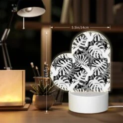 Love Acrylic Night Light, A Pattern Of Hands And Birds On A Black And White Background. -Cute Night Light Shop 5dc595db9959a278e87397fb26928a205d044759