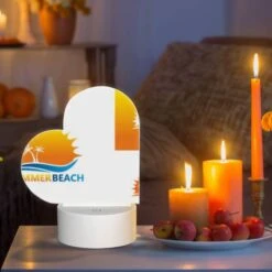 Love Acrylic Night Light, A Logo For A Beach With A Sun And Palm Trees. -Cute Night Light Shop 5dc6728daeada5538d9e165db32ba37f645c783a