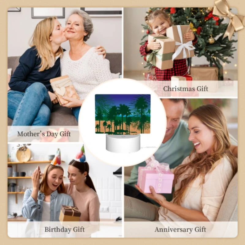 Rectangular Acrylic Night Light, A beach scene with palm trees and a boat. Rectangular Acrylic Night Light, A Beach Scene With Palm Trees And A Boat. -Cute Night Light Shop 6079ed017e03c8d0cfddae33f787eaf38b064ff5