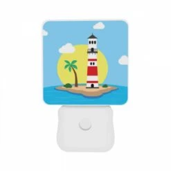 Night Light Set Of 2, A Lighthouse Stands On A Small Island In The Ocean. 10 Night Light Set Of 2, A Lighthouse Stands On A Small Island In The Ocean. -Cute Night Light Shop 61276cd40f2da10e1c4c235ecfadc25a9e610d07