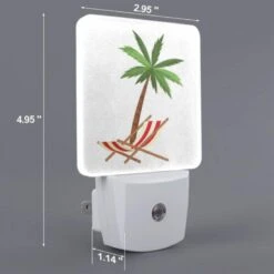 Night Light, A Palm Tree Is Shown In A Red And White Striped Chair. -Cute Night Light Shop 61ef1016ecfa6e8876827561343e6fc737b47cc7