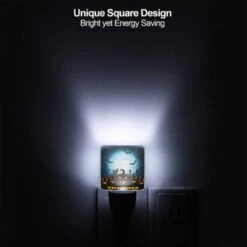 Night Light Set Of 2, A Group Of Pumpkins With Faces On Them Are Shown In Front Of A Full Moon. -Cute Night Light Shop 620e67c7a2b1201d13dc7bd2fd4f7ec27fa0eca2