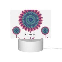 Rectangular Acrylic Night Light, A Colorful Flower With A Purple Background. -Cute Night Light Shop 62c89fb883ec8366d4d605a5170859cbaeea65ce