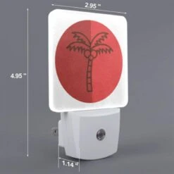Night Light, A Red Circle With A Palm Tree In It. -Cute Night Light Shop 6300ab305d7e6e3ce4bd534755f4f931d2116ecd
